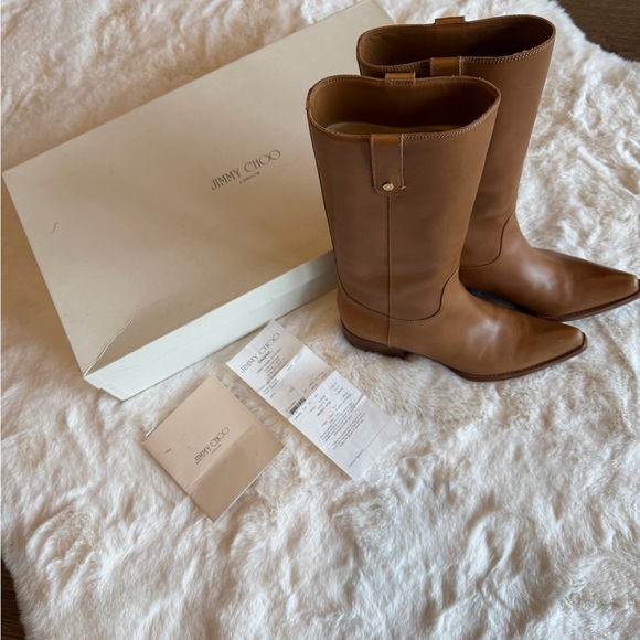 Jimmy Choo Shoes - Jimmy Choo Women’s Babel Calf Boot in Tan Sz 38.5. Authentic!